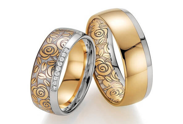 Gold-silver wedding rings