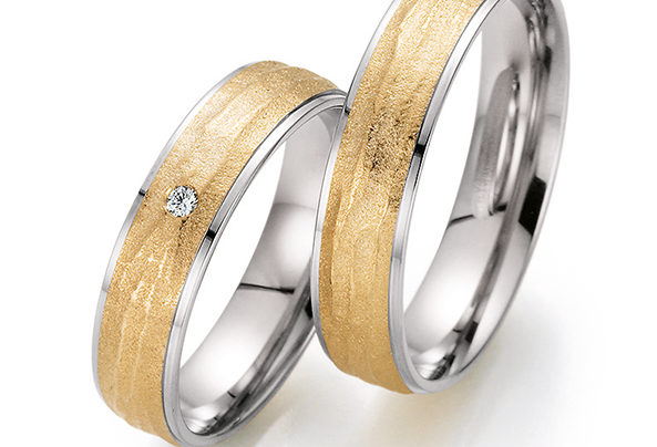 Silver gold wedding rings