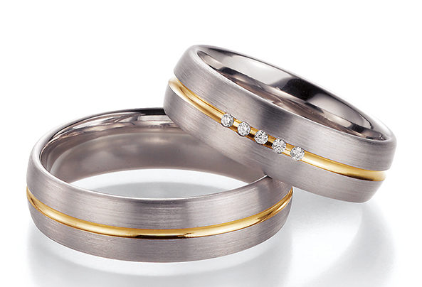 Silver gold wedding rings