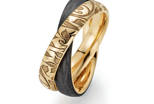 Black gold twin ring