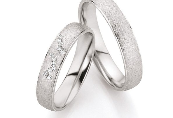 White gold wedding ring with diamonds